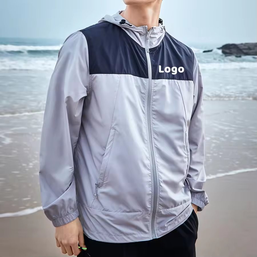 OEM Custom Men Reflective Outdoor Blank Hiking Fishing Soft shell waterproof Windbreaker Jacket For Men