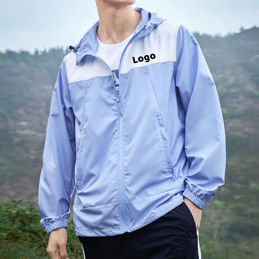 OEM Custom Men Reflective Outdoor Blank Hiking Fishing Soft shell waterproof Windbreaker Jacket For Men