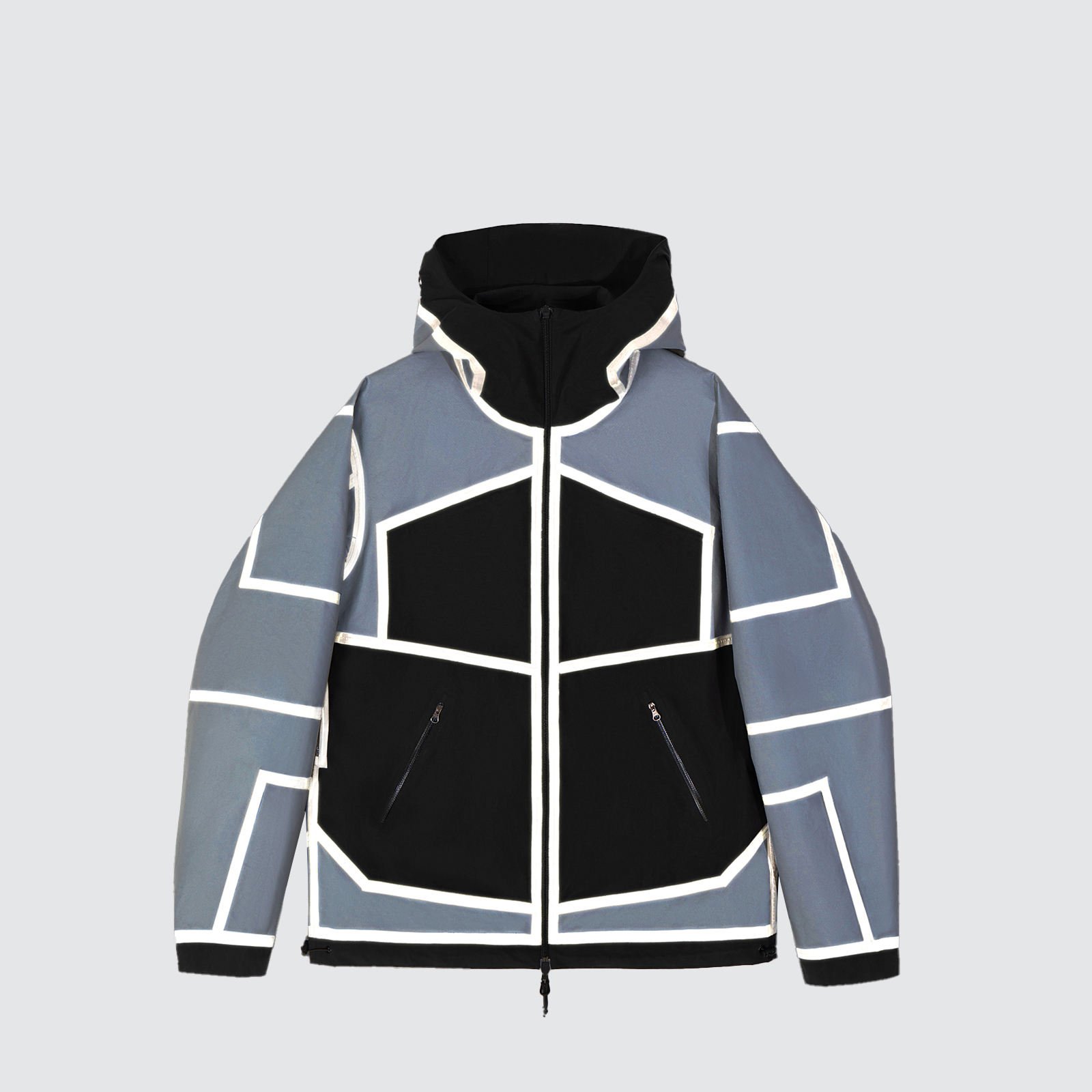Custom Print Embroidery Lightweight Retro Regular Sleeve Nylon Outdoor Hiking Reflective Windbreaker Hooded Jackets Men Coats
