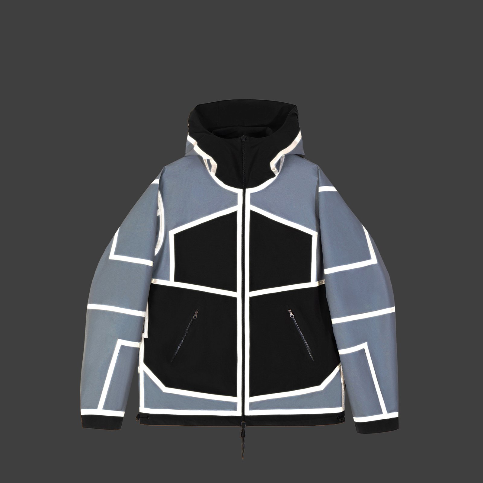 Custom Print Embroidery Lightweight Retro Regular Sleeve Nylon Outdoor Hiking Reflective Windbreaker Hooded Jackets Men Coats