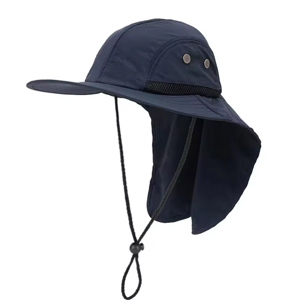 Men Sun Hat Outdoor Quick dry UV Protection Waterproof Safari Hiking Fishing Wide Brim Bucket Hat With Neck Flap
