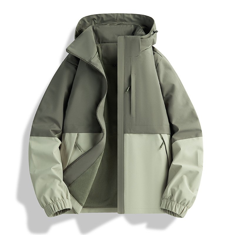Aoyema Men Women Hiking Clothing Jacket Waterproof Windproof Breathable Couple Light Weight Polyester Mountaineering Jackets