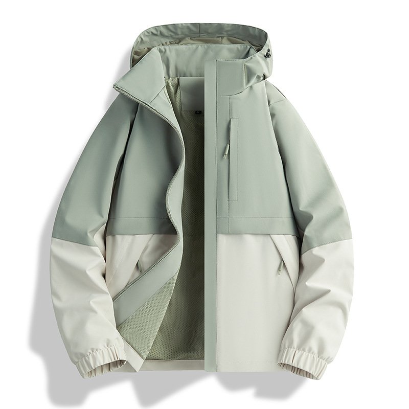 Aoyema Men Women Hiking Clothing Jacket Waterproof Windproof Breathable Couple Light Weight Polyester Mountaineering Jackets