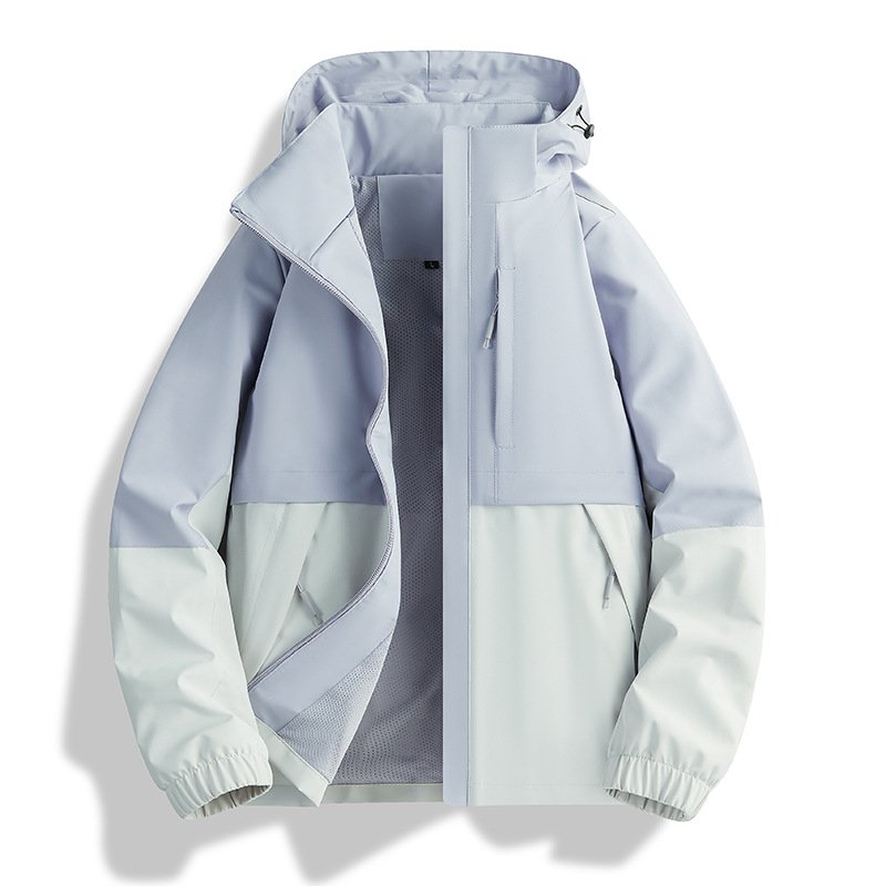 Aoyema Men Women Hiking Clothing Jacket Waterproof Windproof Breathable Couple Light Weight Polyester Mountaineering Jackets