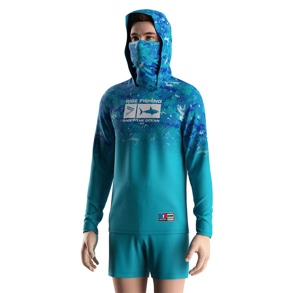 Wholesale Eco-Friendly Sun Protection Fish Fast Dry Colombia Fishing Mens Tail Shirts Fish Mouth Hoodie Canada
