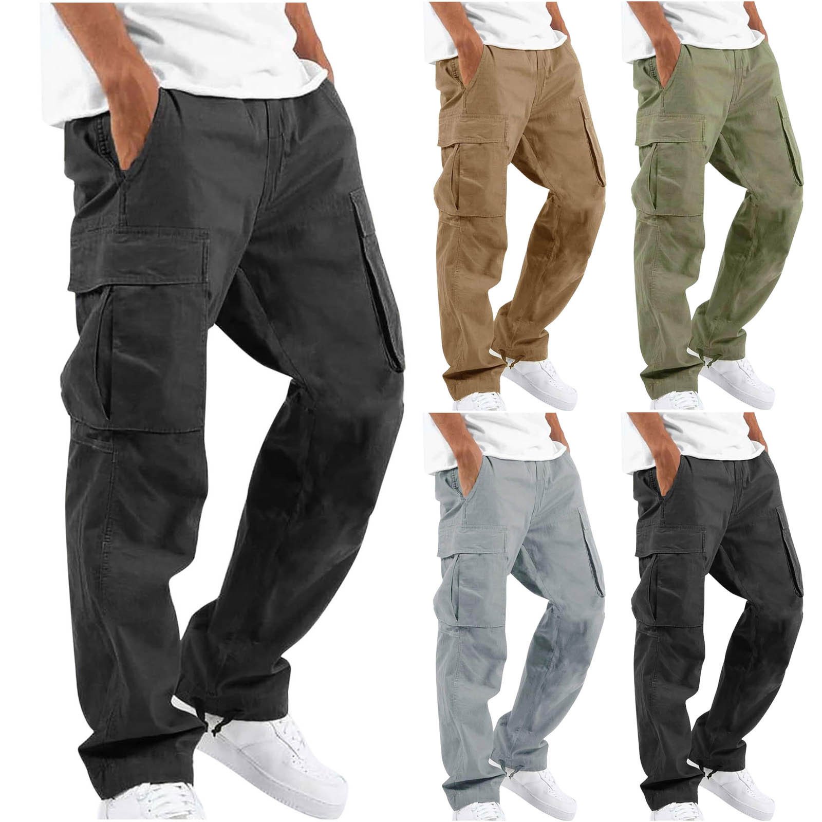 Men's lightweight outdoor hiking multi-functional pocket sweatpants