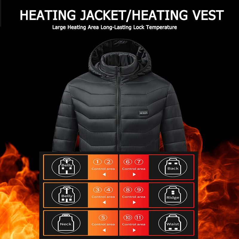 Factory USB Electric Self Heating Jacket Waterproof Lightweight Self Heated Jacket In Stock
