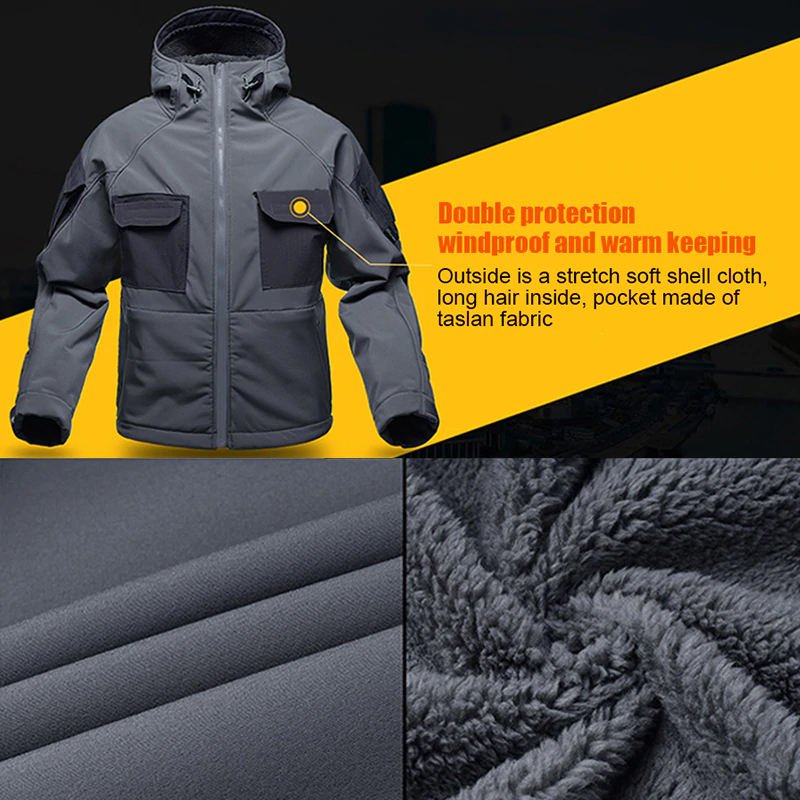 Wholesales Outdoor Sports Waterproof Soft Shell Jacket Male Fans Warm Autumn And Winter Hiking Jacket