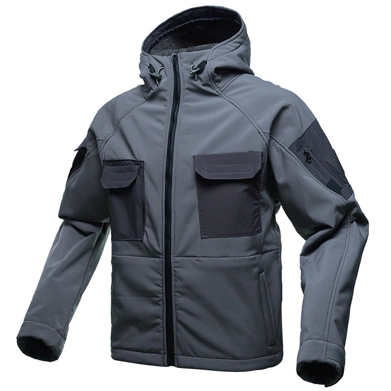 Wholesales Outdoor Sports Waterproof Soft Shell Jacket Male Fans Warm Autumn And Winter Hiking Jacket