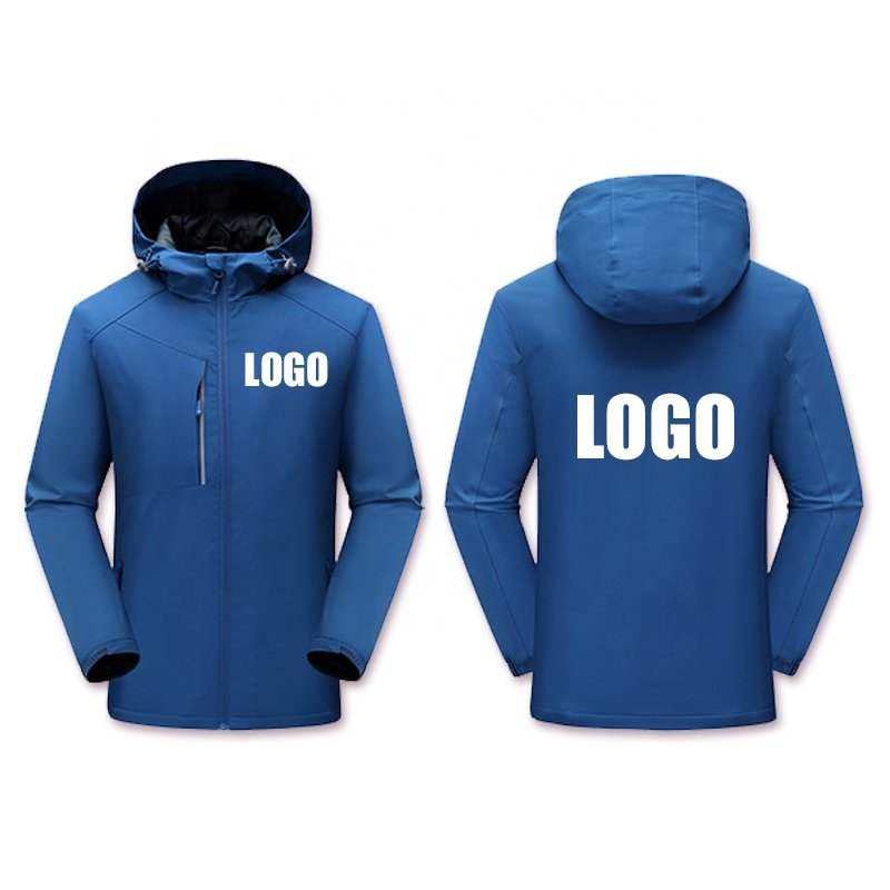 Custom Logo Fleece Autumn Winter Windbreaker Jacket Casual Solid Waterproof Outdoor Clothing Men's Jackets