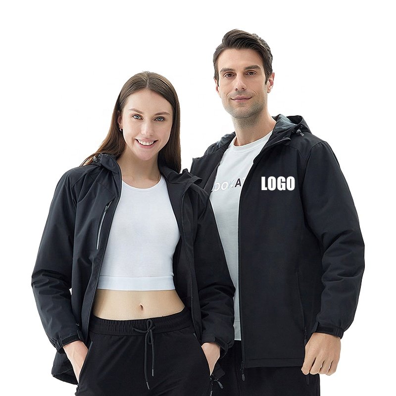 Custom Logo Fleece Autumn Winter Windbreaker Jacket Casual Solid Waterproof Outdoor Clothing Men's Jackets
