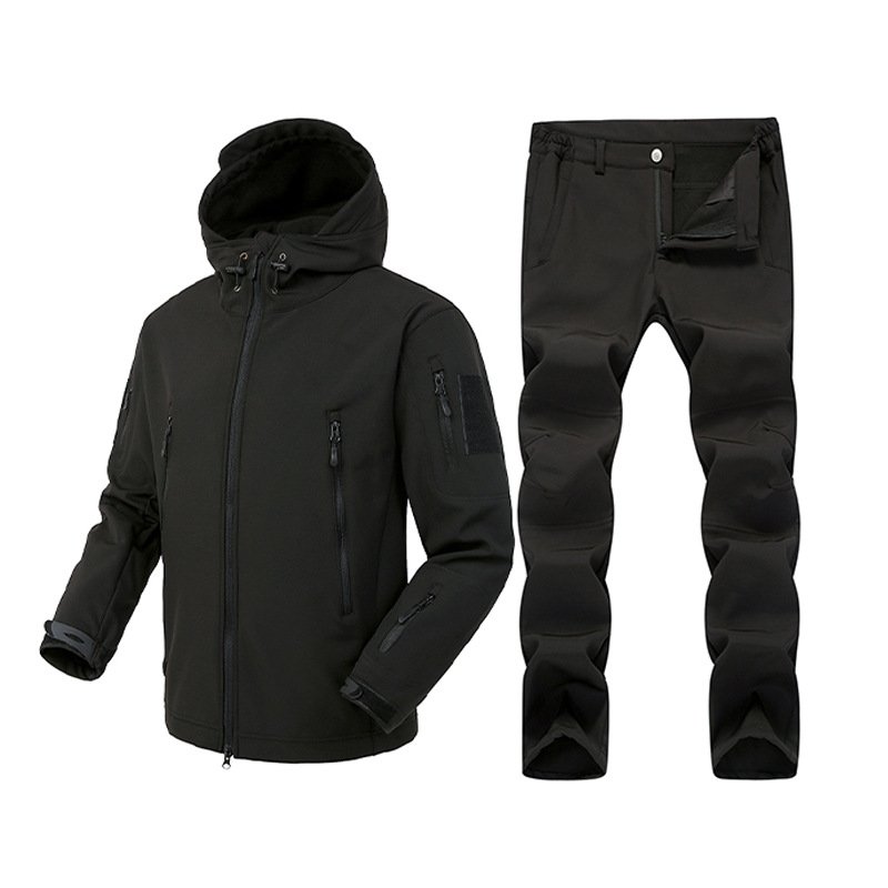 Wholesale Khaki Tactical Windproof Windbreaker Uniform Mens Outdoor Training Hiking Clothing Set Tactical Pants