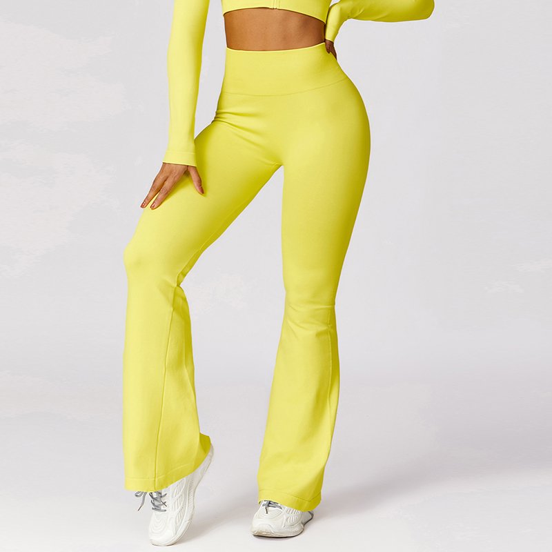 Wholesale High Quality Wide Leg Flare Pants High Waisted Hip Lifting Flared Yoga Pants For Woman Gym Leggings For Women
