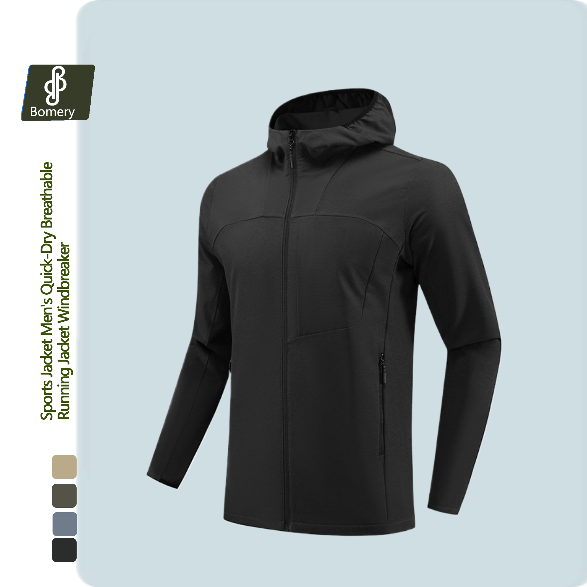 Bomery Unisex Casual Softshell Hooded Jacket Waterproof Lightweight Windproof Autumn Hiking Climbing Factory Custom Logo XL