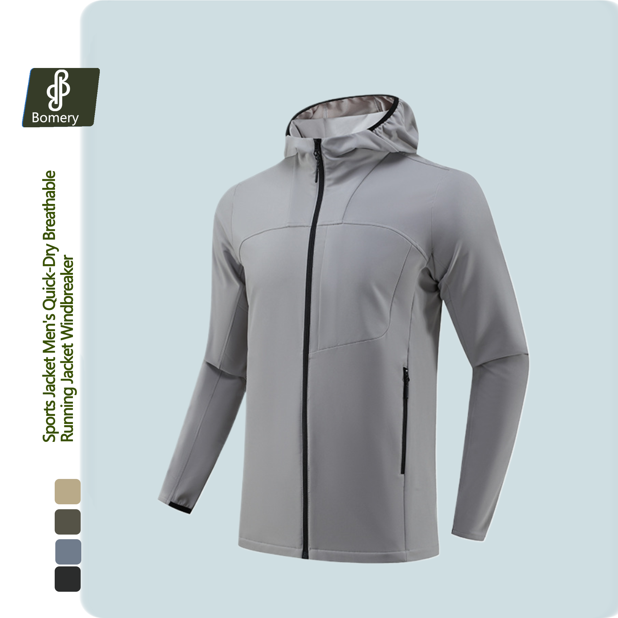 Bomery Unisex Casual Softshell Hooded Jacket Waterproof Lightweight Windproof Autumn Hiking Climbing Factory Custom Logo XL