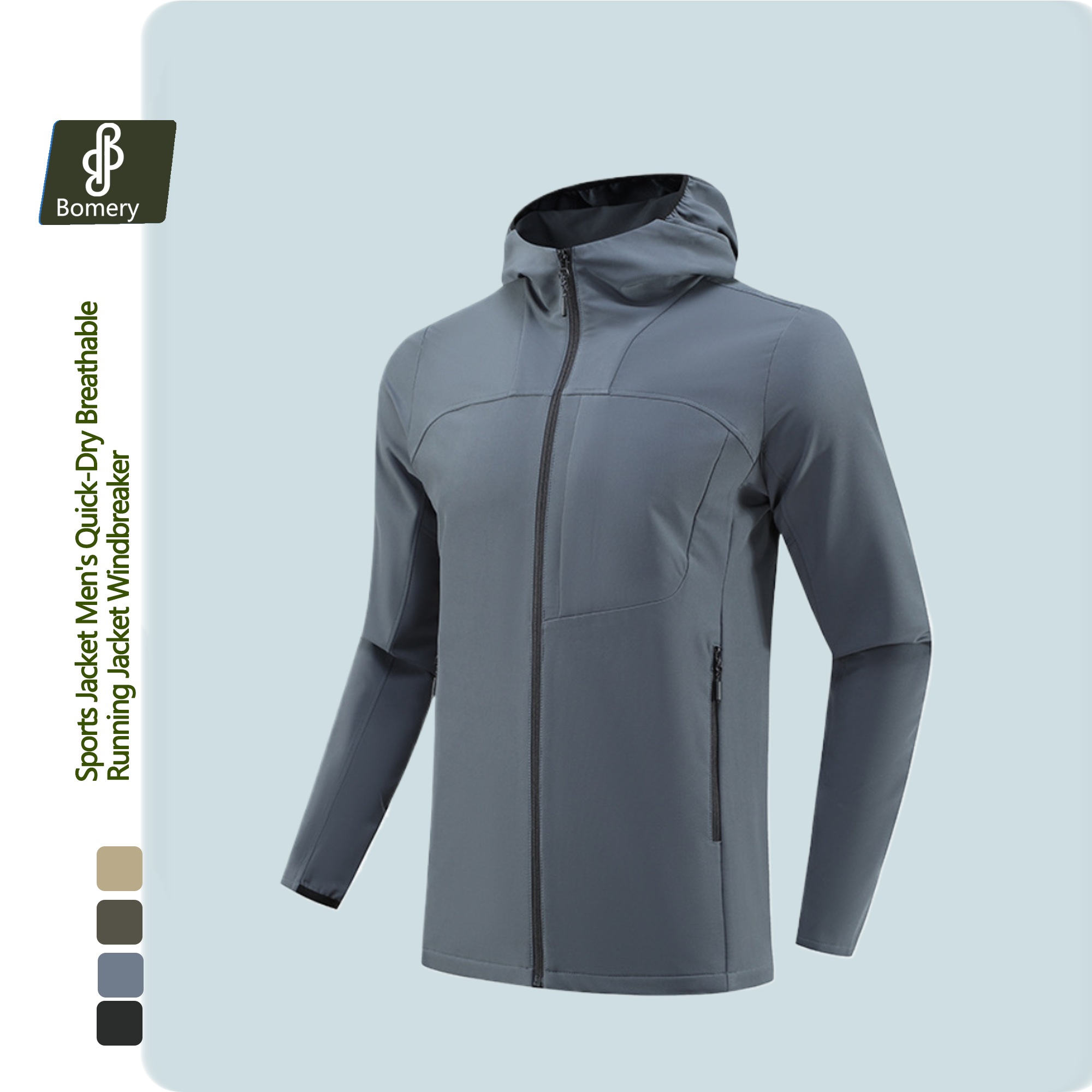 Bomery Unisex Casual Softshell Hooded Jacket Waterproof Lightweight Windproof Autumn Hiking Climbing Factory Custom Logo XL