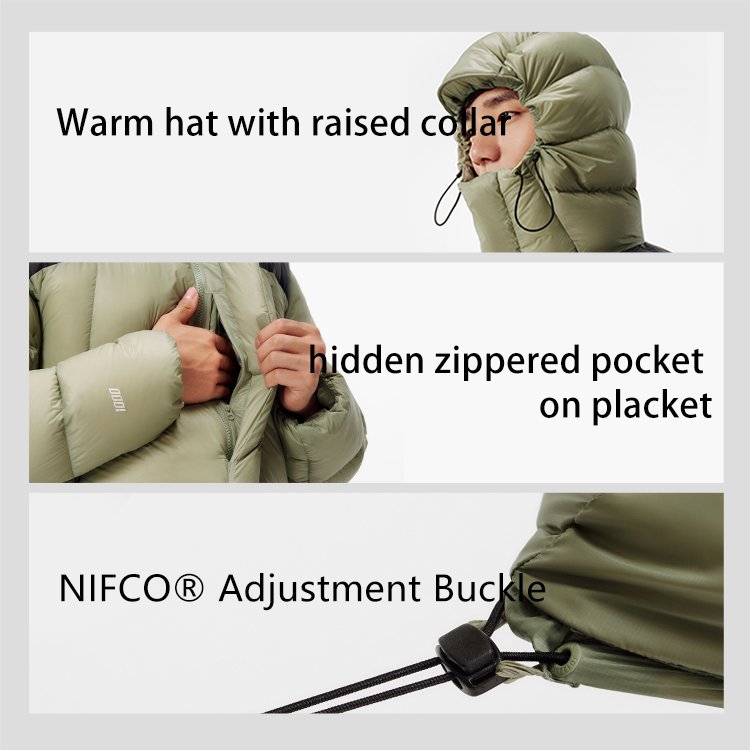 PELLIOT winter warm outdoor hiking windproof 1000 filling power white goose down puffer jacket ultralight camping down coat