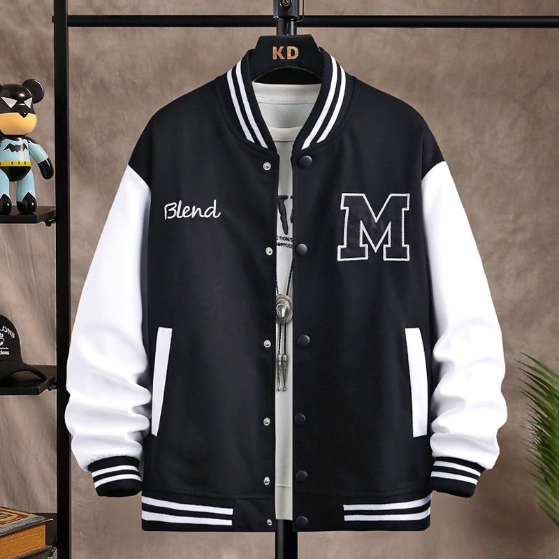 Custom Cool Style Striped Breathable Varsity Jackets Baseball Varsity Jackets for Men Letter Baseball Jacket