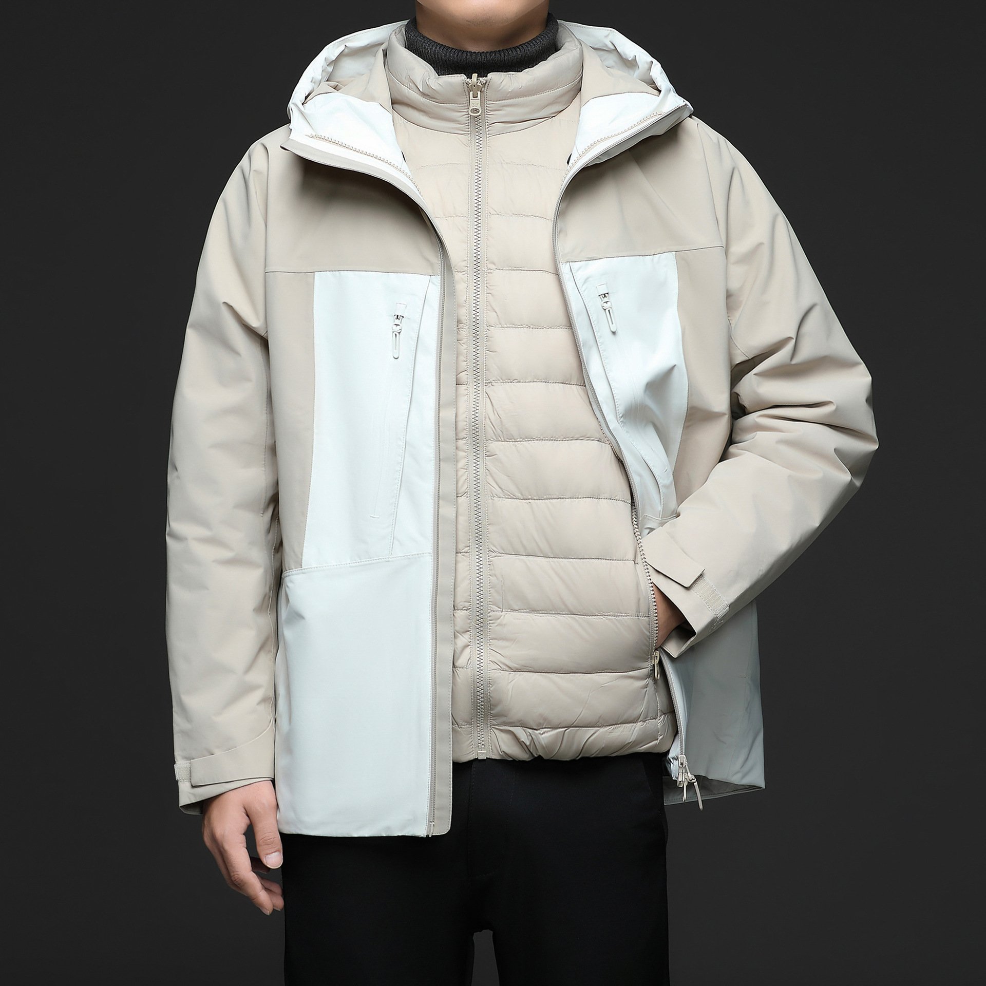 Custom Men's Jacket Sports Jacket Hoodie Light Color Custom Breathable Outdoor Windproof And Waterproof Windbreaker Jacket