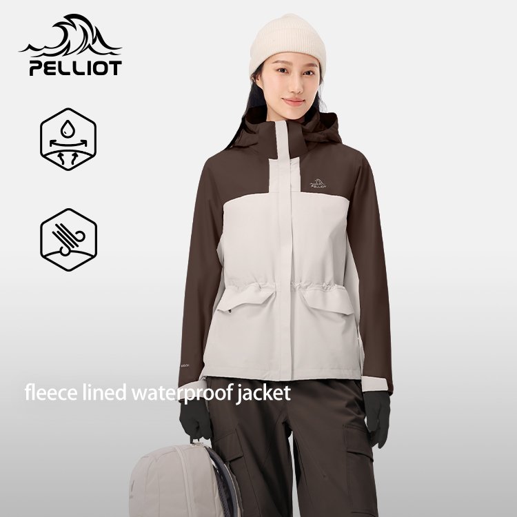 Pelliot Women Hiking Outdoor Long Fashion Waterproof Jacket 100% Polyester for Women Adults Winter Camping & Hiking Wear Letter