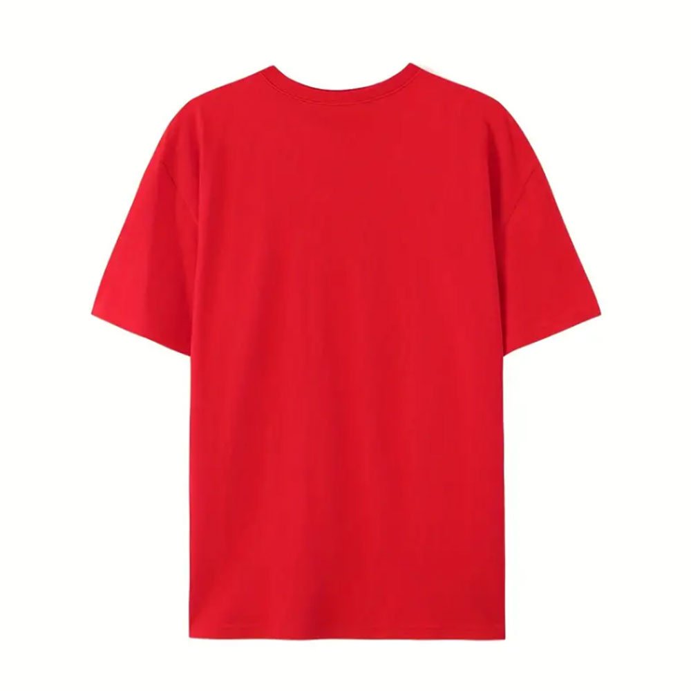 Summer Fashion Streetwear Cut Sew Oversized Solid Color Rhinestone Hiking Training Brand Designer Red Plus Size Men's T Shirts
