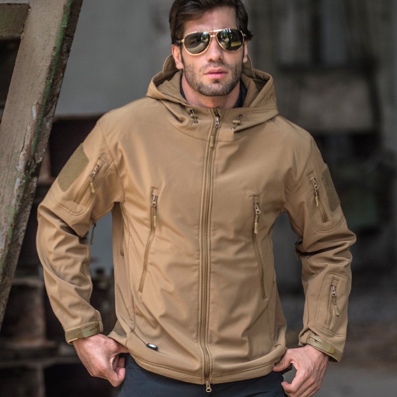 In Stock Windproof Tactical Coat Soft Shell Combat Jacket Hiking Camping Waterproof Jacket