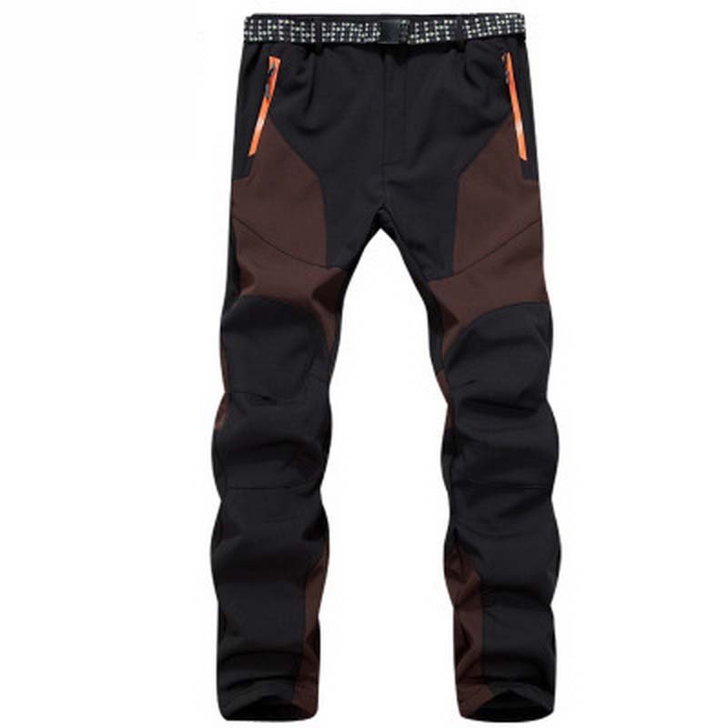 Custom Men's Winter Hiking Pants Outdoor Waterproof Thermal Fleece Softshell Trousers Mountain Climbing Skiing Trekking