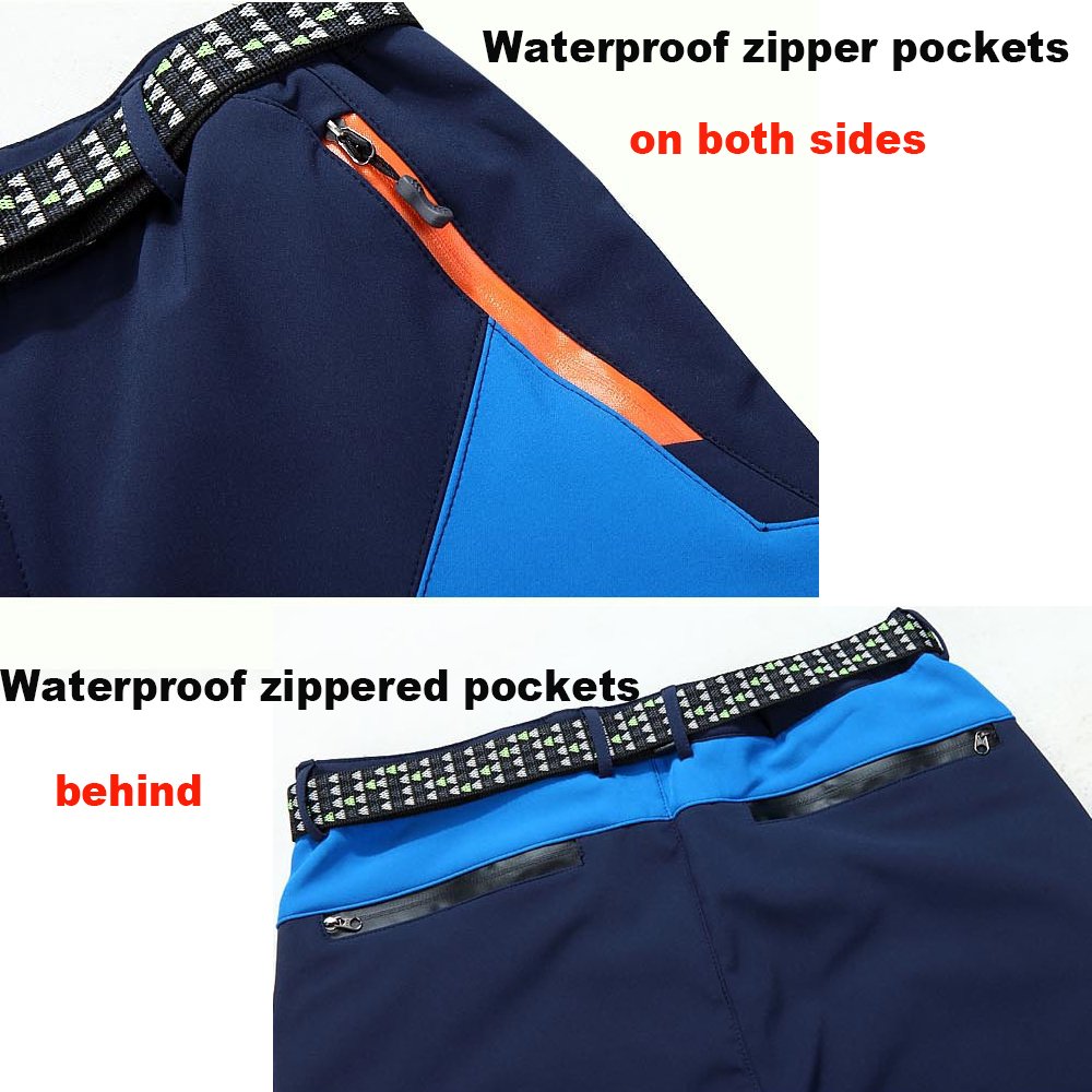 Custom Men's Winter Hiking Pants Outdoor Waterproof Thermal Fleece Softshell Trousers Mountain Climbing Skiing Trekking