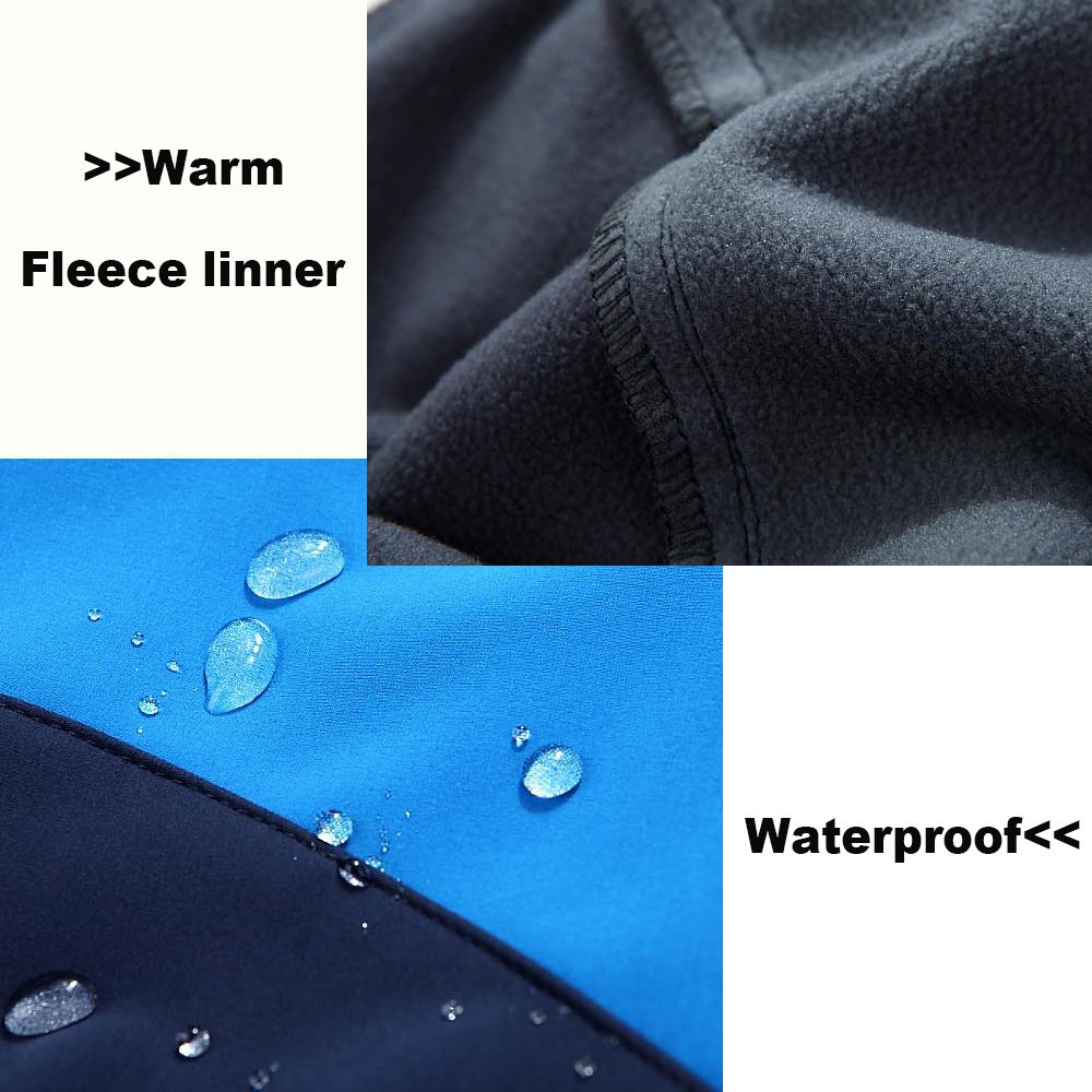 Custom Men's Winter Hiking Pants Outdoor Waterproof Thermal Fleece Softshell Trousers Mountain Climbing Skiing Trekking