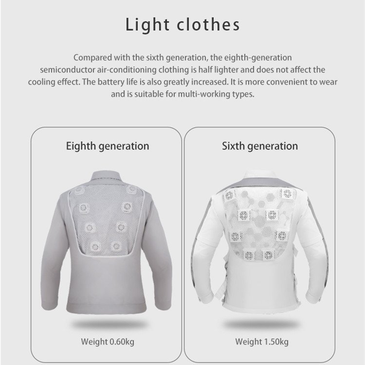 Superior Quality Durable Refrigerated Clothing Cooling Long Sleeve Air Conditioner Clothes Cooling cooling jacket
