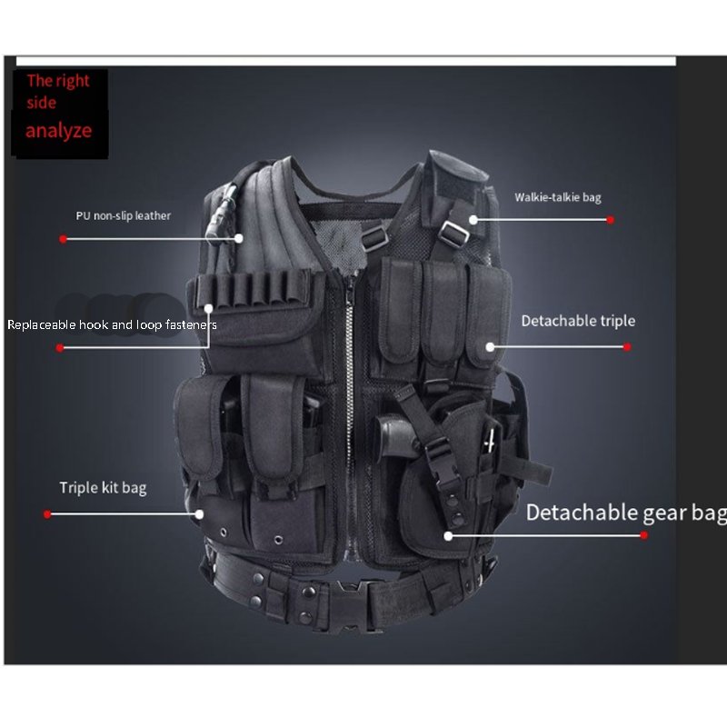 Adjustable Men's Tactical Campouflage Molle Vest Outdoor Equipment Hunting CS Shooting Vest Clothing CS Wargame Adjustable Vest