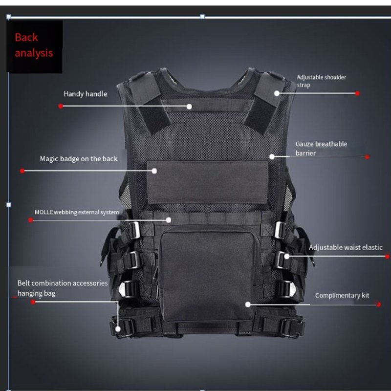 Adjustable Men's Tactical Campouflage Molle Vest Outdoor Equipment Hunting CS Shooting Vest Clothing CS Wargame Adjustable Vest