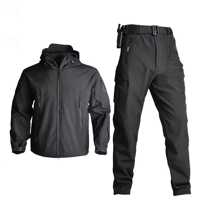 Jinteng Wholesale Combat Camouflage Camo Tactical Suits Winter Outdoor Hiking Clothing Softshell Jacket Security Guard Uniform