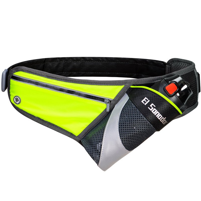 A running kettle, a gym bag, water for a cell phone, a man's and a woman's