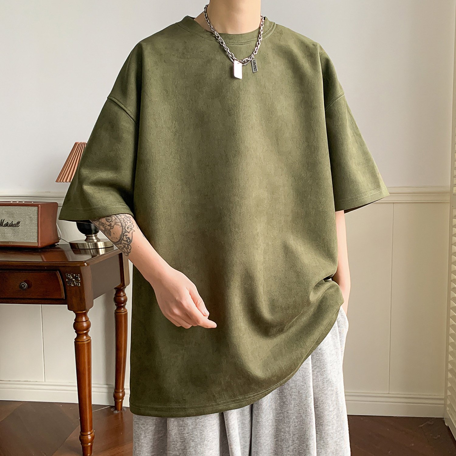Custom Summer Maxi Dress Women Solid Blue Cotton Linen Collarless Minimalist Sleeveless Modest Button Loose Breathable ODM