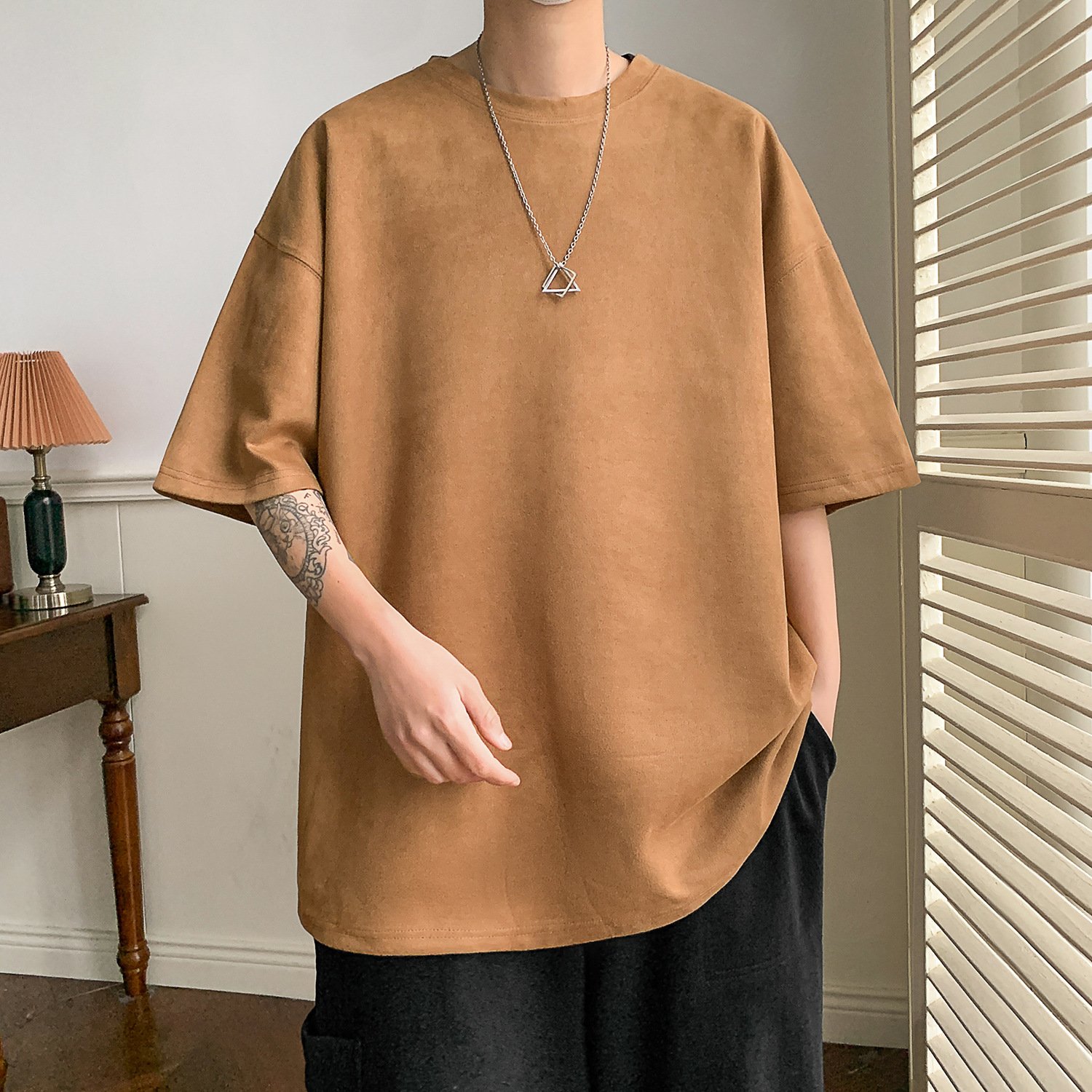 Custom Summer Maxi Dress Women Solid Blue Cotton Linen Collarless Minimalist Sleeveless Modest Button Loose Breathable ODM