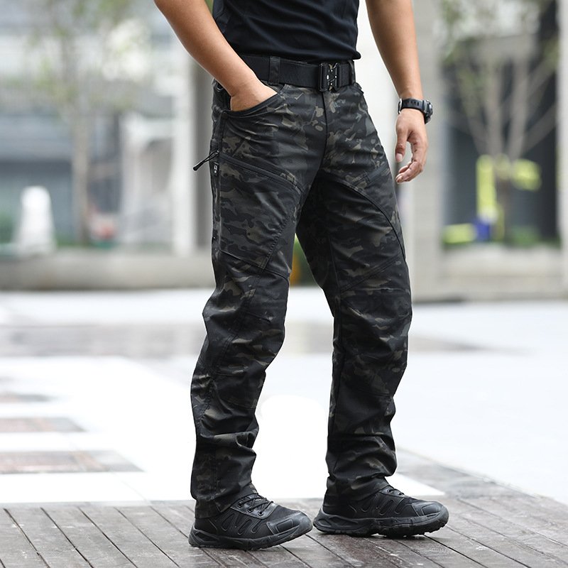 Spring and Autumn Tactical Pants Men's Stretch Quick-Dry Slim-Fit Straight Outdoor Training Quick Dry Combat