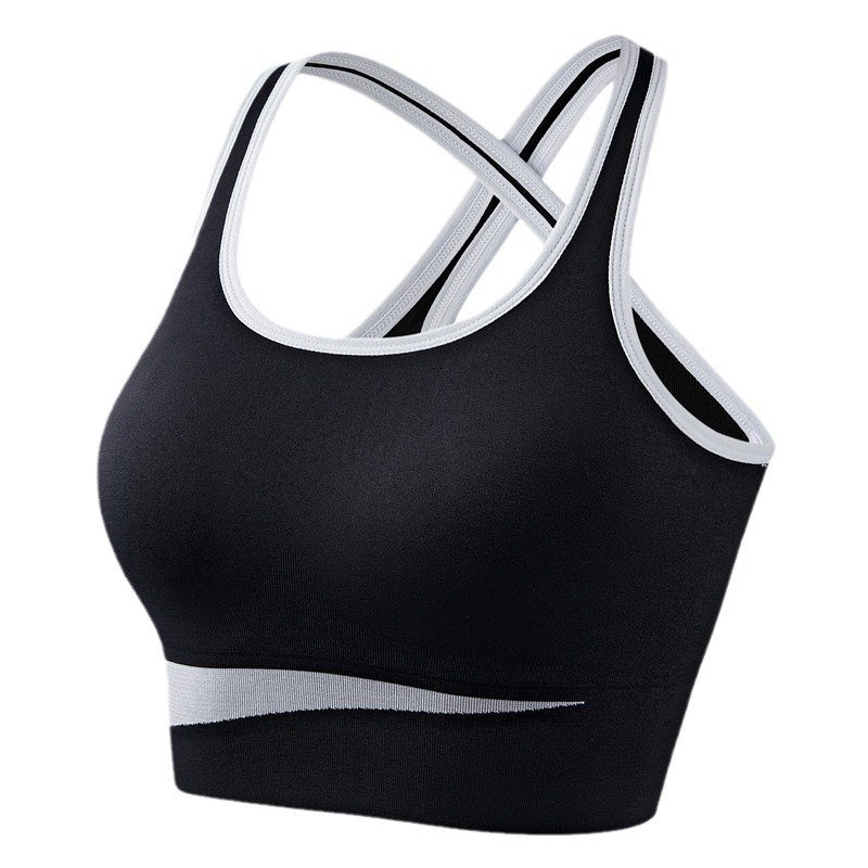 Shunaier Women Crisscross Strappy Seamless Yoga Bra Middle Support Summer Gym Sports Bra Solid Adjustable Outwork Bra