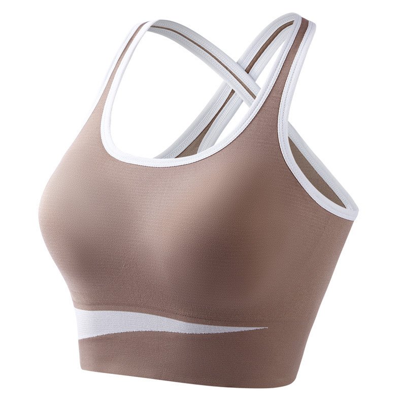 Shunaier Women Crisscross Strappy Seamless Yoga Bra Middle Support Summer Gym Sports Bra Solid Adjustable Outwork Bra