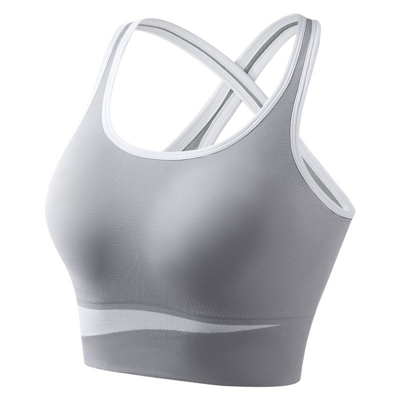 Shunaier Women Crisscross Strappy Seamless Yoga Bra Middle Support Summer Gym Sports Bra Solid Adjustable Outwork Bra