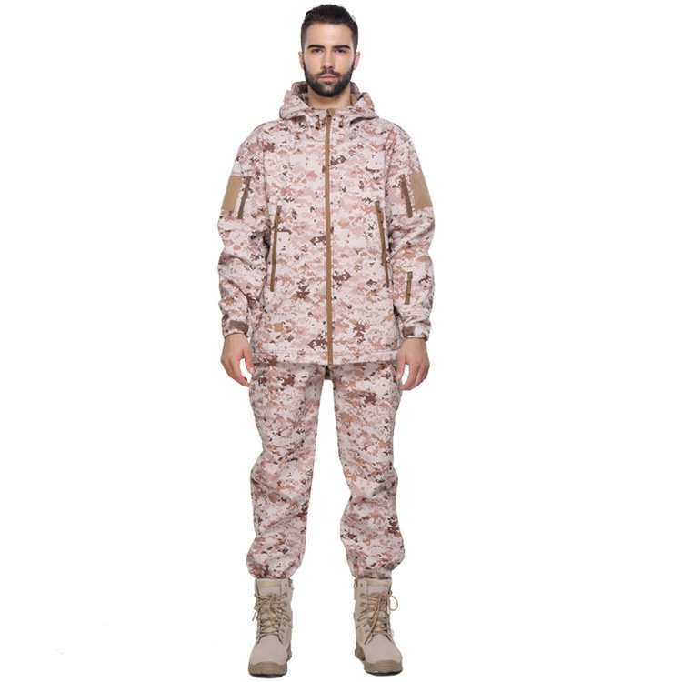 5XL Men SoftShell Hood Coat Tactical Suits Waterproof Set Camping Hiking Hunting Fishing Trousers Outfit Tracksuit Jacket Pants