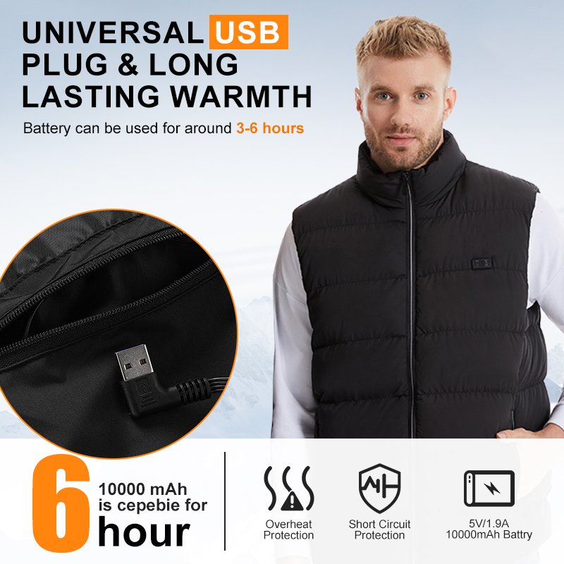 2024 Prepare Heated Vest Unisex Heated Clothing For Men Women Lightweight USB11zone Constant Temperature Heated Jacket