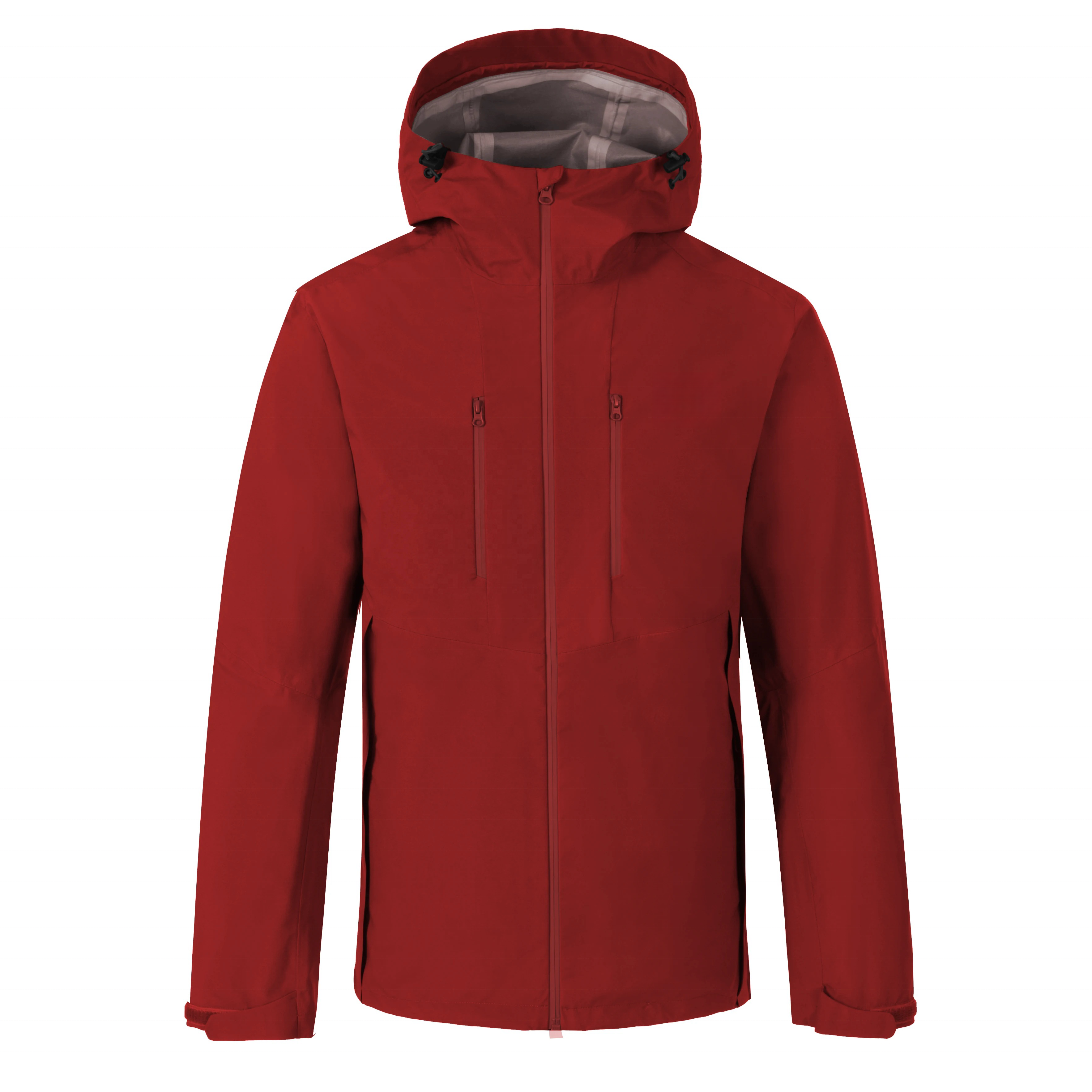 Custom Outdoor Jacket 3 Layer Waterproof Hiking Jacket Breathable Rain Jackets Hooded Windproof Windbreaker for Men and Women