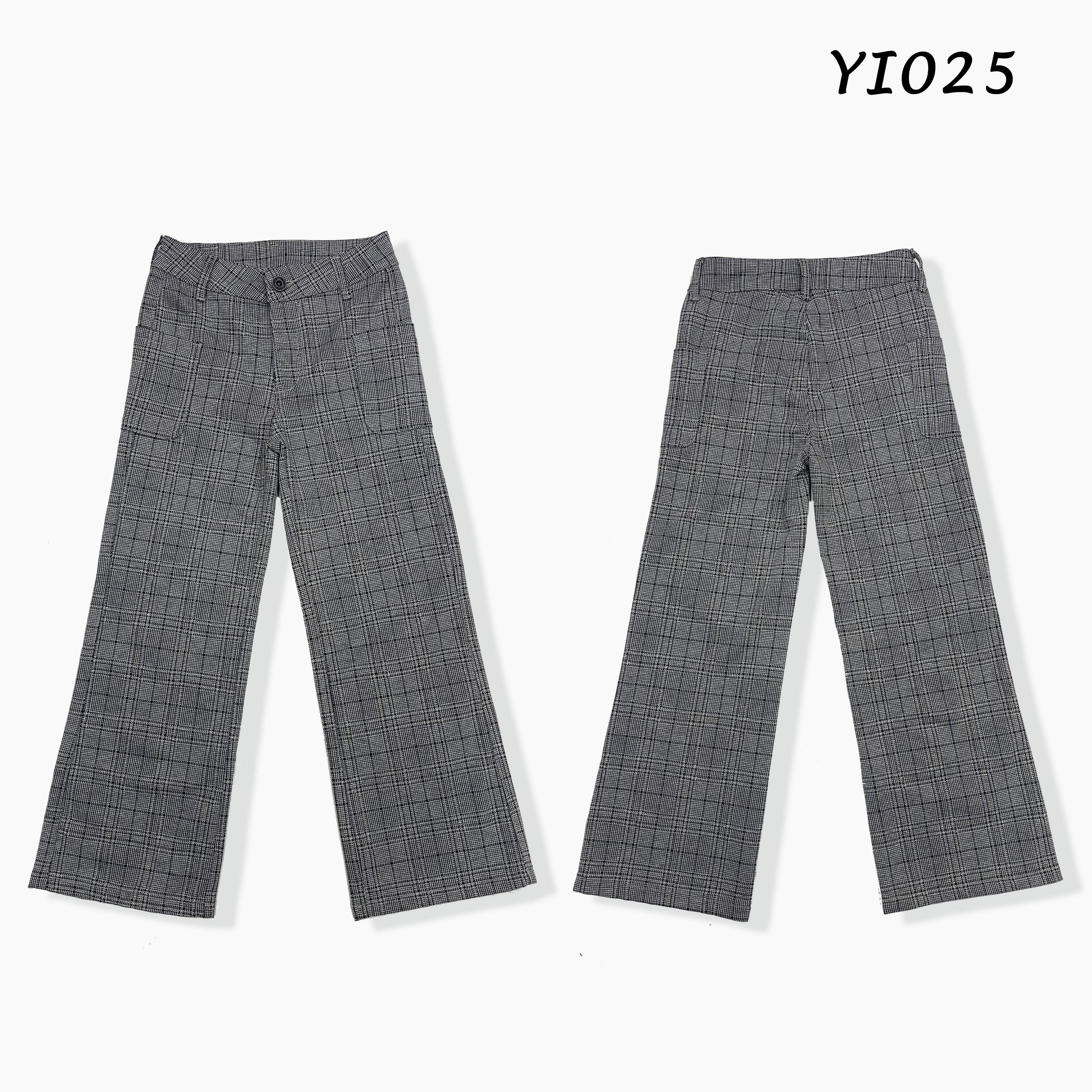 Plaid wide-leg casual pants for women, high-waisted, loose and hip-covering design, versatile floor mopping pants