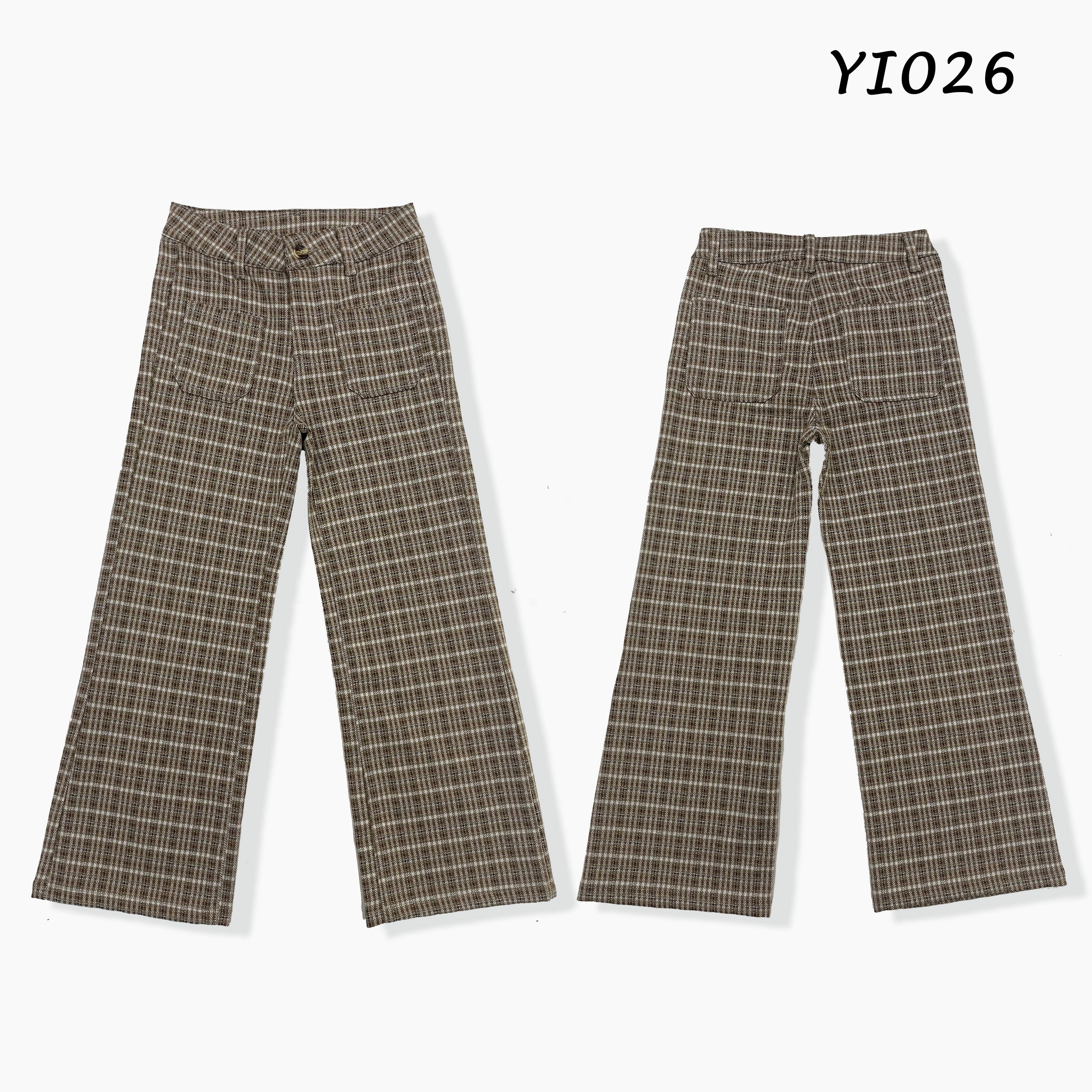 Plaid wide-leg casual pants for women, high-waisted, loose and hip-covering design, versatile floor mopping pants