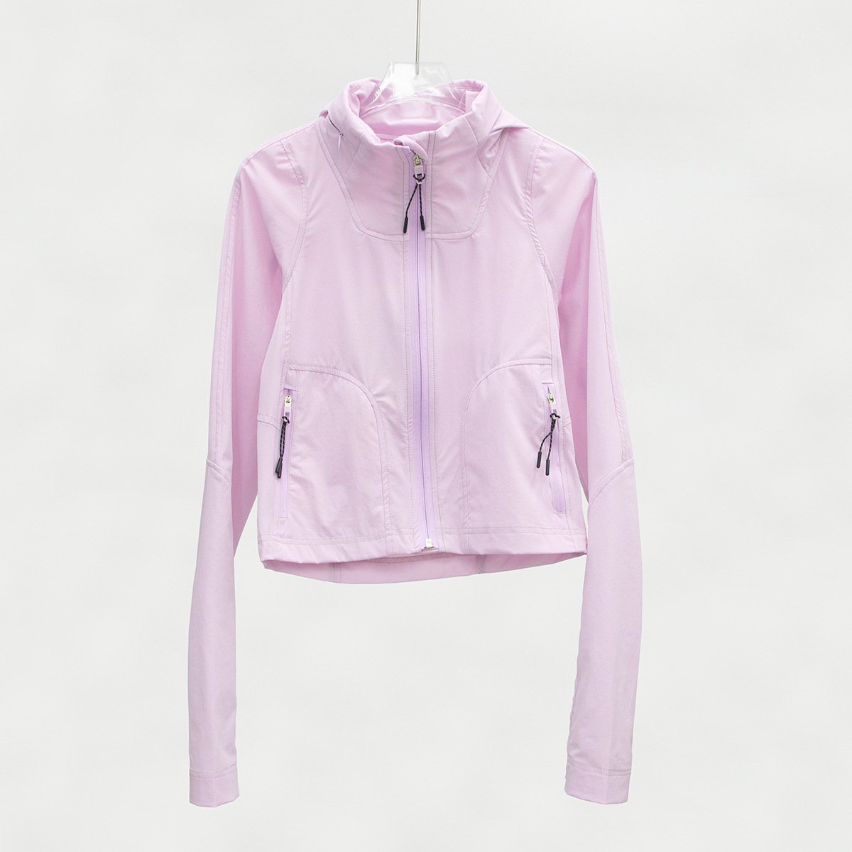 Aoyema Custom Walkout Fitness Finger Buckle Yoga Coat Sports Wear Yoga Tops Zip Jacket High Waist Shorts jackets for women