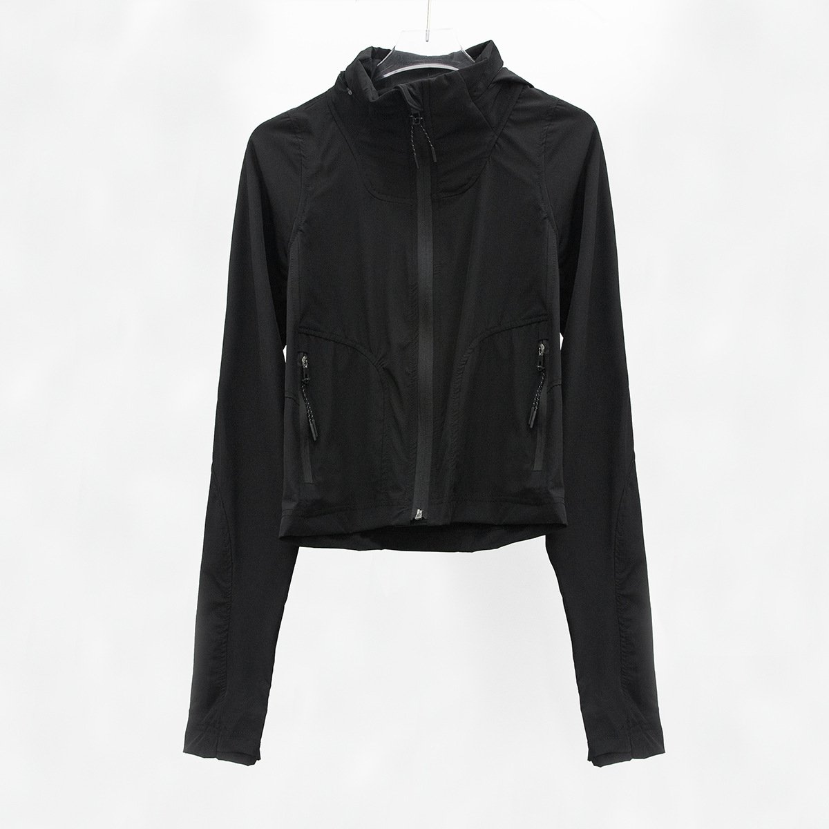 Aoyema Custom Walkout Fitness Finger Buckle Yoga Coat Sports Wear Yoga Tops Zip Jacket High Waist Shorts jackets for women