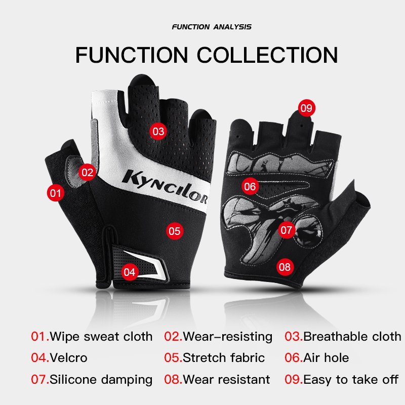 OEM Custom Half Finger Cycling Gloves Breathable Palm Protection Anti-slip Racing Glove for Motorcycle Fitness Bicycle Riding