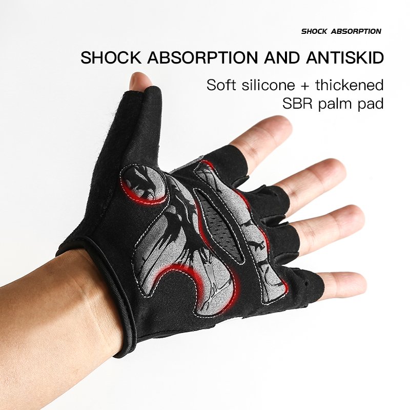 OEM Custom Half Finger Cycling Gloves Breathable Palm Protection Anti-slip Racing Glove for Motorcycle Fitness Bicycle Riding