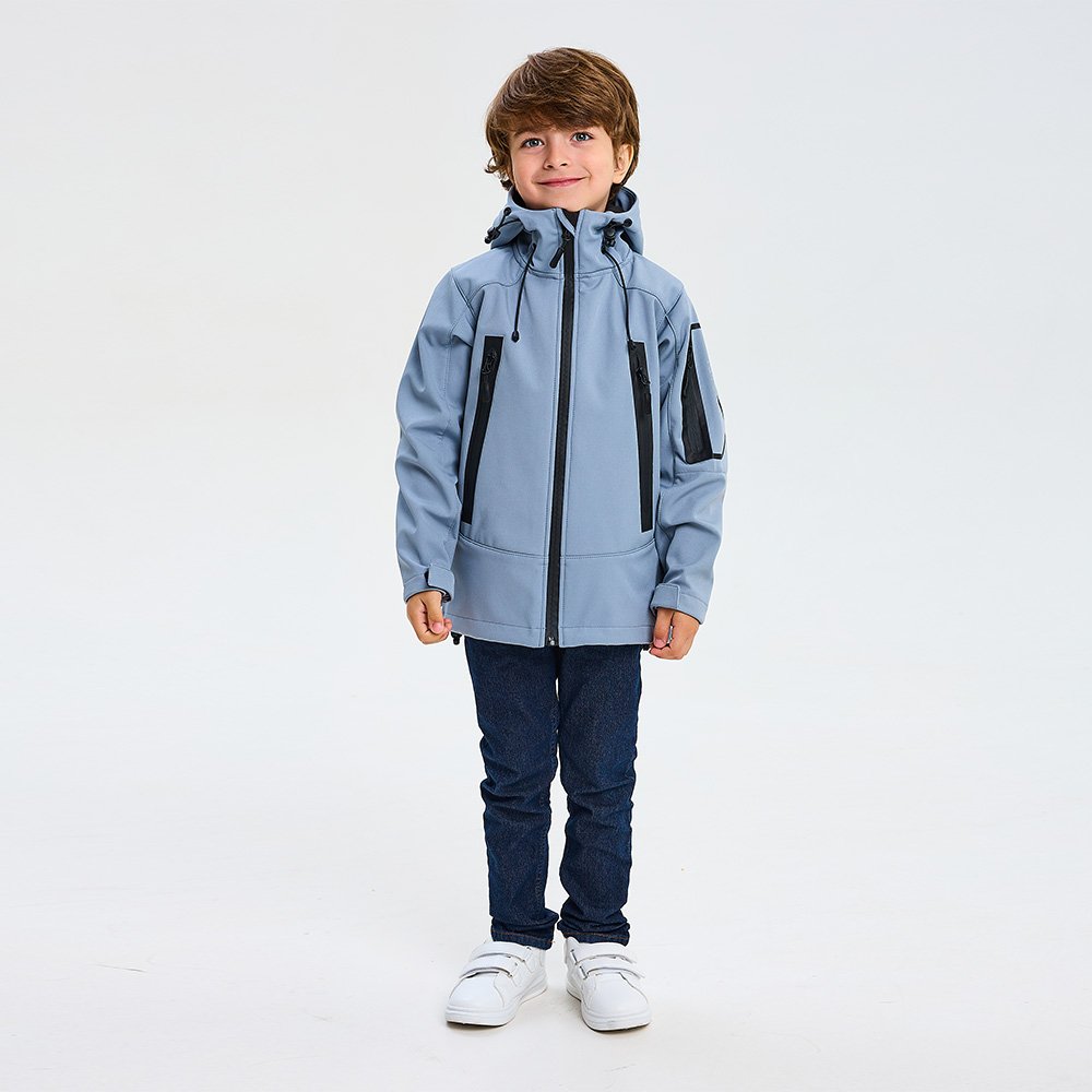 Unisex Children's Outdoor Jackets for Autumn Season Waterproof Windproof Breathable with Zipper Closure for Mountain Climbing